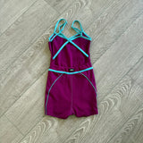 Tiger Friday, Pipedream Jumpsuit in Purple and Blue Trim, CXL