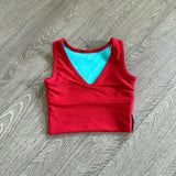 Tiger Friday, Quattro Crop Top in Red Blue, CL