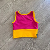 Tiger Friday, Quattro Crop Top in Sorbet Pink Yellow, CL