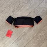 Tiger Friday, Radiance Mimi Crop Top in Black and Burnt Orange, AM