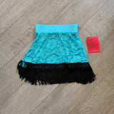 Tiger Friday, Rosa Lace Ballroom Skirt in Cabo Blue, CXL