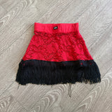 Tiger Friday, Rosa Lace Ballroom Skirt in Cherry Red, CL