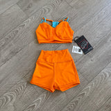 Tiger Friday, Sizzle Crop Top and hot cross shorts in Orange, AXS