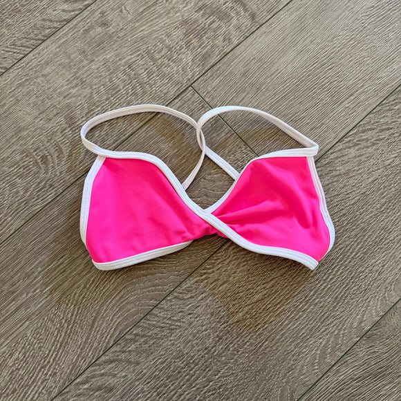 Tiger Friday dancewear, Dawn Bralette in Malibu Pink White, CXL