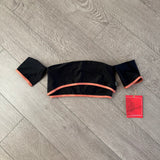 Tiger Friday dancewear, Radiance Mimi Crop Top in Black and Burnt Orange, AM