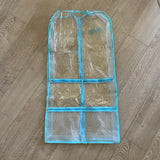 Ovation Gear, Gusseted Clear Garment Bag with Blue Trim