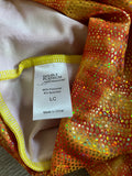 Double Platinum, Yellow/Orange Shimmer Dance Shorts, LC 12/14