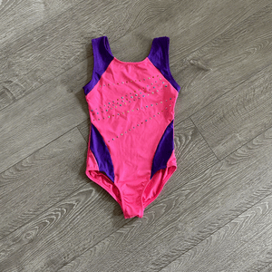 Jojo Siwa x Danskin, Pink Purple Rhinestone Leotard, CM Child 8/10