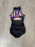 Kandi Kouture, Purple Floral Black Mesh Leotard, CS 4