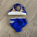 Opra Dancewear, Royal Blue White Trim Top and Briefs Set, CS 4