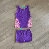 Jacques Moret Kids, Pink and Purple Tank Top and Shorts Set, CM 8/10