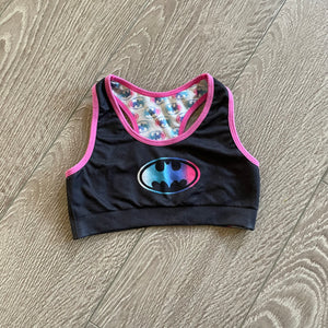 Batman Racer Back Sports Bra, Child 6/7