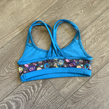 Justice, Blue Trim Emoji Sports Bra, Child 8/10