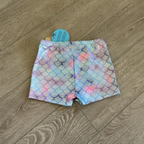 Jacques Moret Kids, Blue Mermaid Scale Gym Shorts, CM 8/10