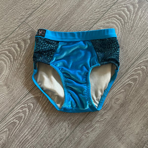 Kandi Kouture, Electric Blue Velvet Briefs, CM 5/6