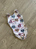 Perfect Balance, White Velvet Peace Sign Leotard, IC Child 5/6