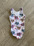 Perfect Balance, White Velvet Peace Sign Leotard, IC Child 5/6