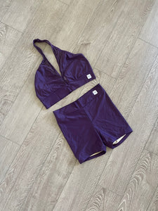 DivaWear, Purple Plum Halter Top and Biker Shorts Set, AL 6/8