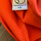 Five Dancewear, Neon Orange Ribbed Biker Shorts, YM Child 5/6 - Final Sale